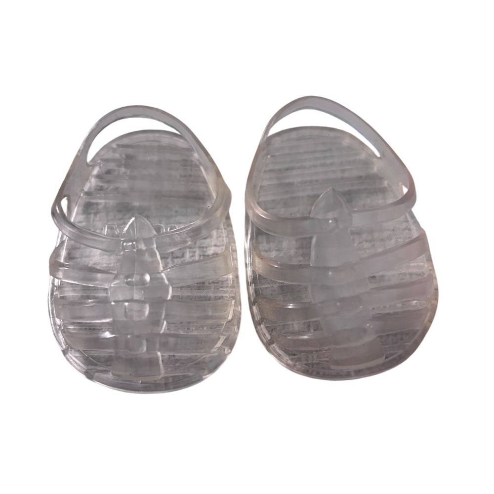 La Sioux Vintage Doll Jelly Sandals Clear Plastic Fisherman Miniature Shoes Pair